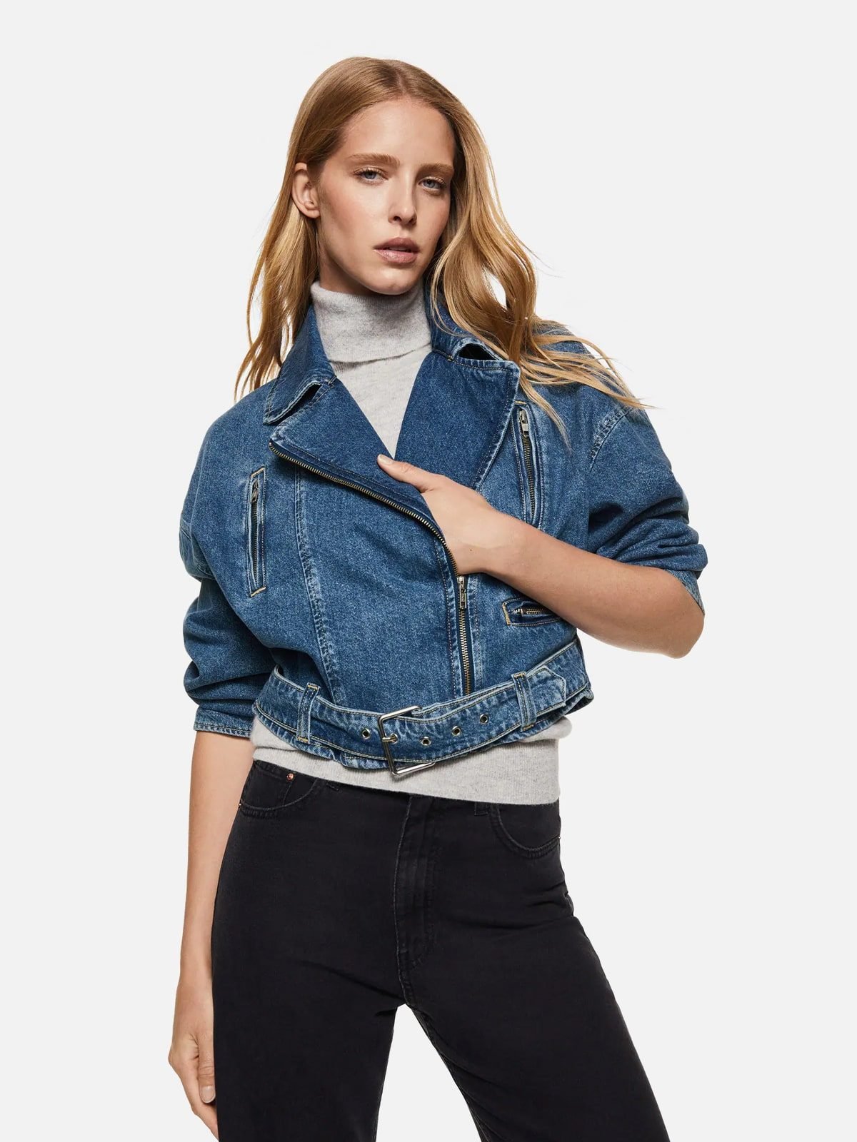 Denim Biker Coat